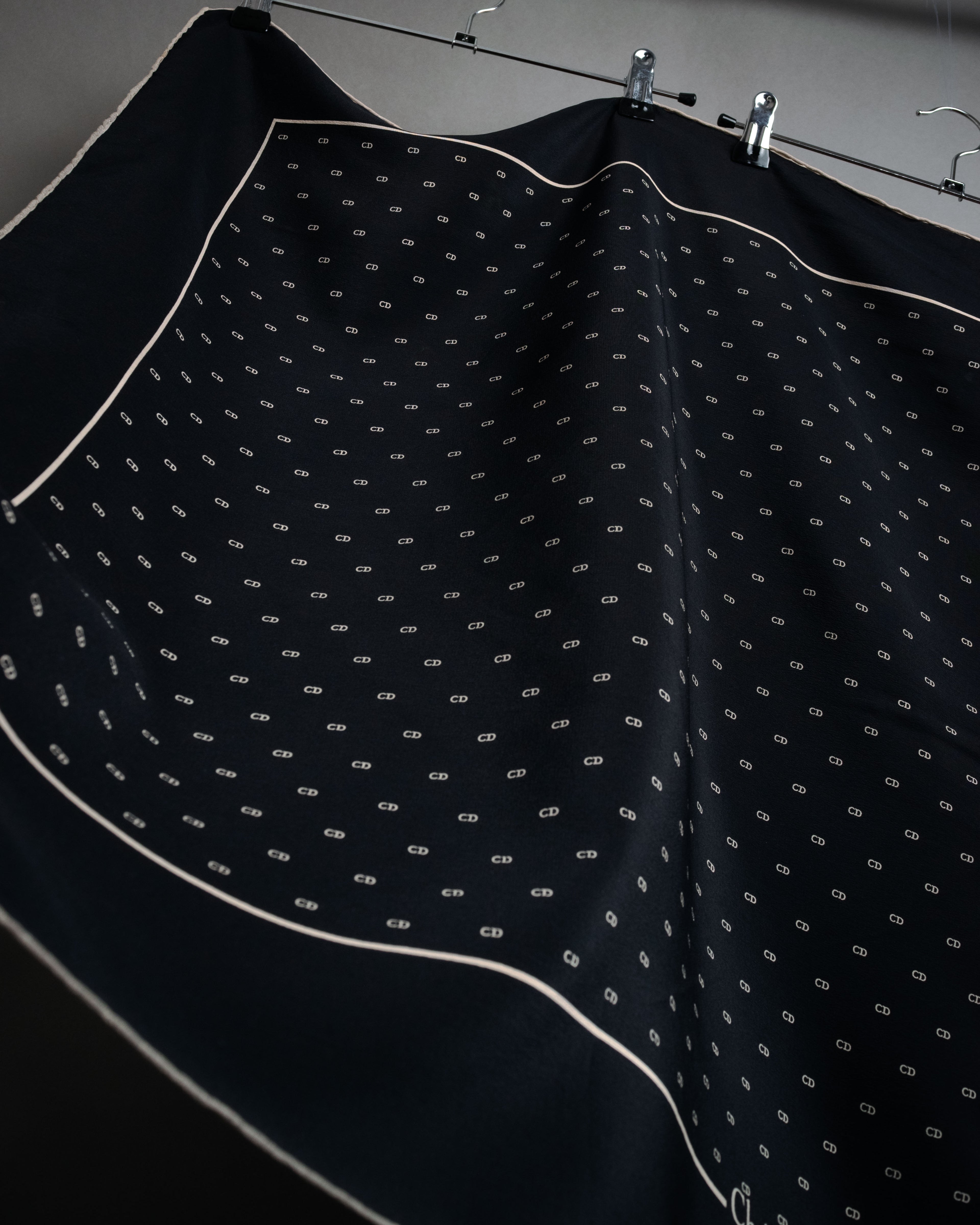 “Christian Dior” 90’s CD monogram silk scarf