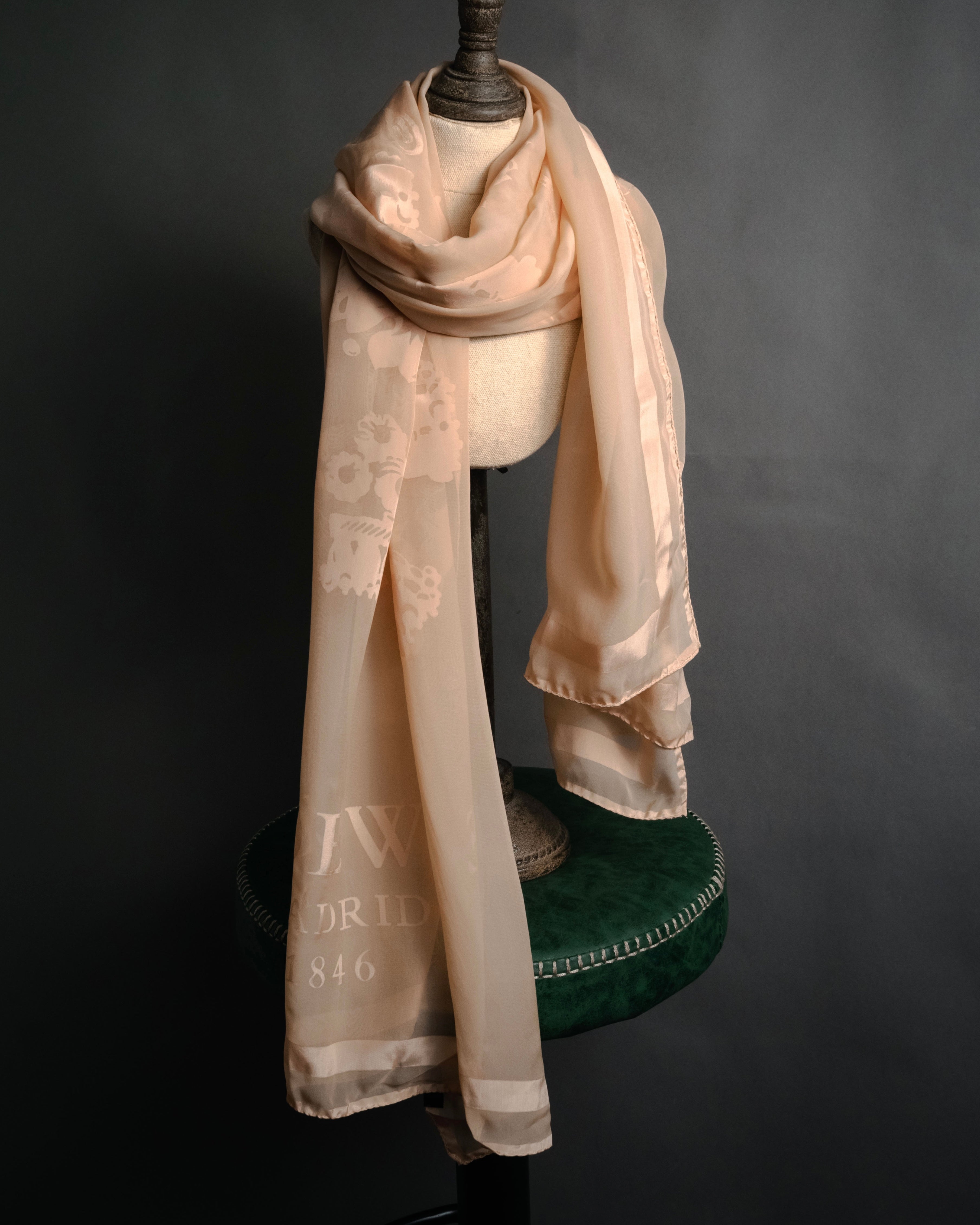 "LOEWE" 00’s-10’s sheer anagram jacquard logo scarf