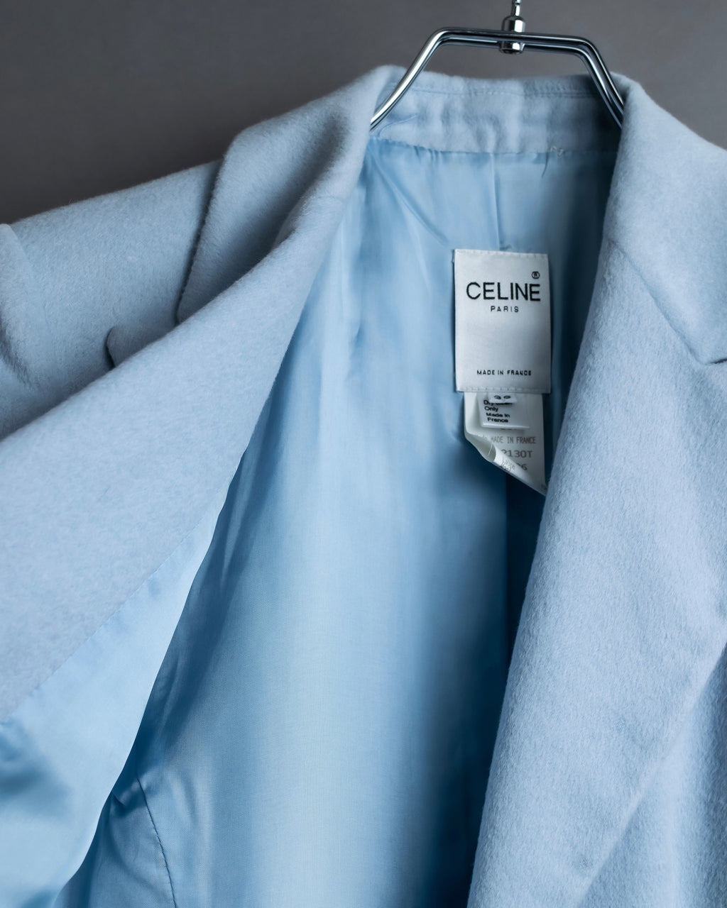 “CELINE “ beautiful shaped sky blue tailored jacket