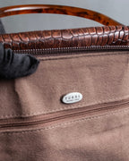 "Furdi" Crocodile embossed leather handbag