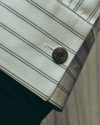 -SPECIAL- “HERMES” 80’s tonal jacquard pinstripe French cuff shirt