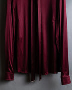 "GUCCI" Beautiful burgundy color silk bowtie shirt