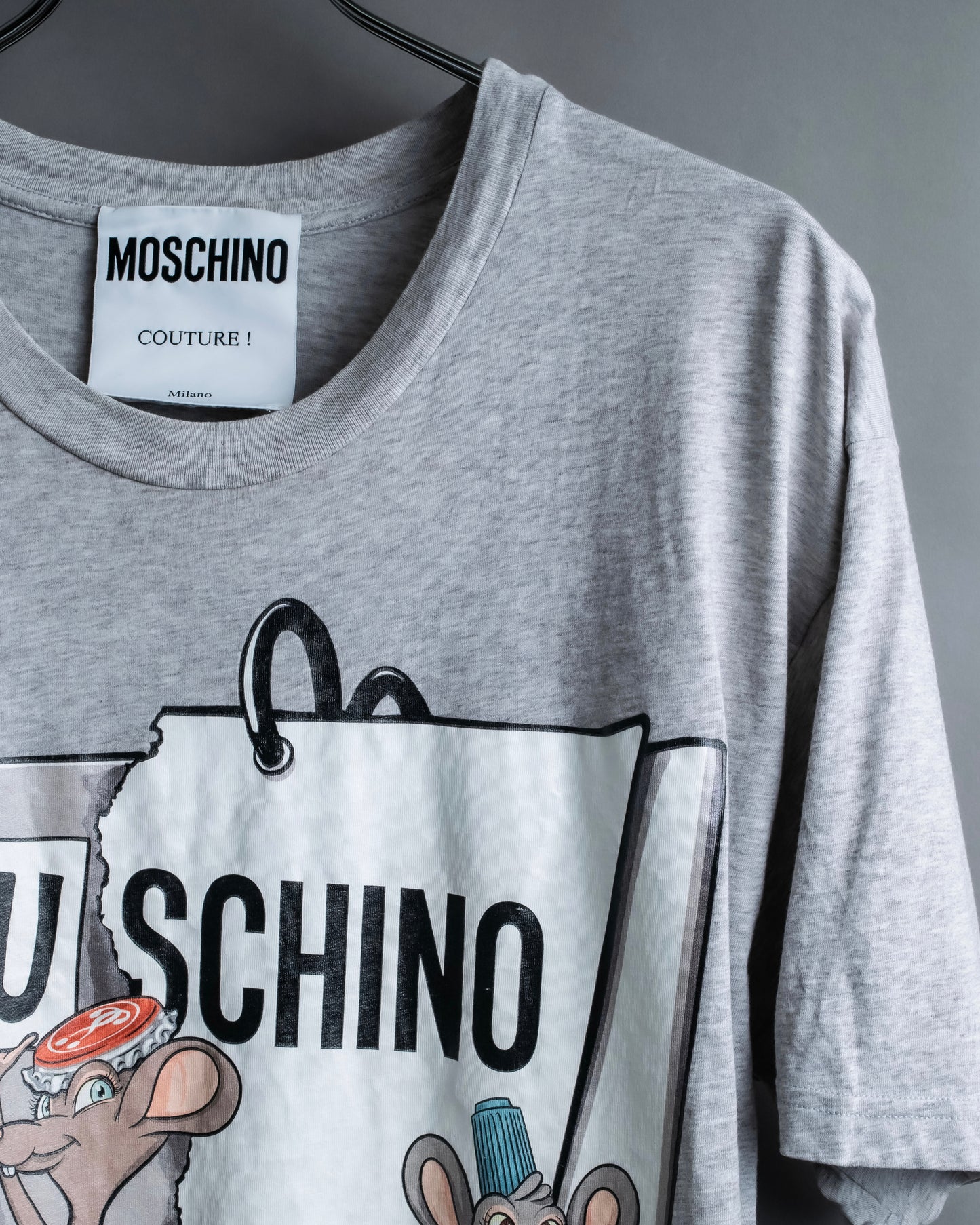"MOSCHINO COUTURE" Unique mouse dress-up design T-shirt