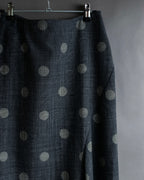 "YOHJI YAMAMOTO +NOIR" Large polka dot pattern flared skirt