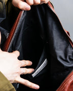 "MAISON MARGIELA" Genuine leather 2way brown color sailor bag