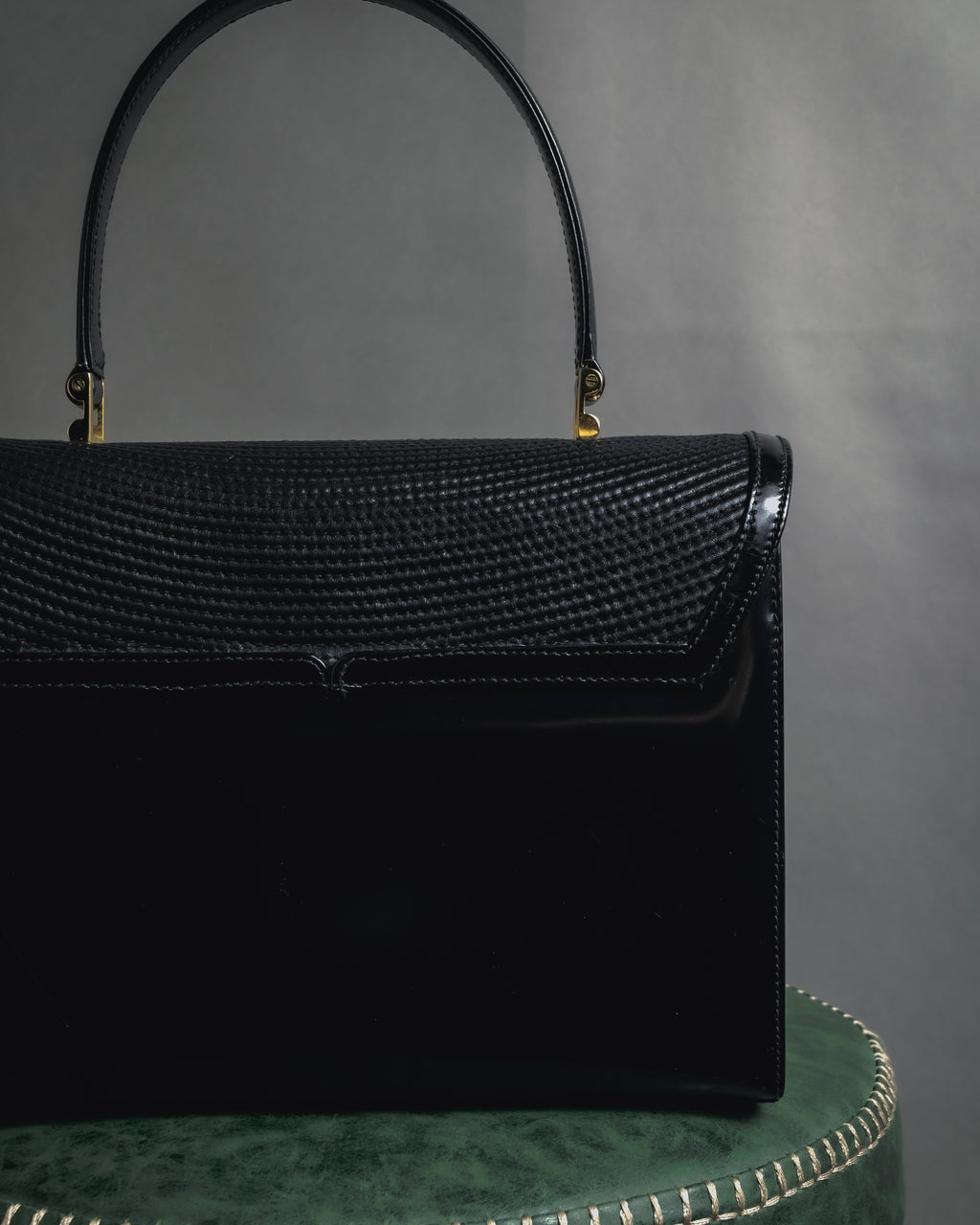 "Tiffany & Co." 80’s-90’s Structured ribbed leather top-handle bag