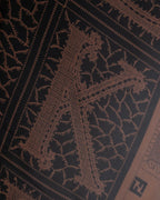 "FENDI" Logo engraved lace motif scarf