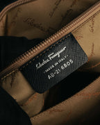 “Salvatore Ferragamo“ 2000’s Wood Gancini leather shoulder bag