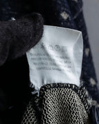 "Vintage abstract polka dot knit cardigan"