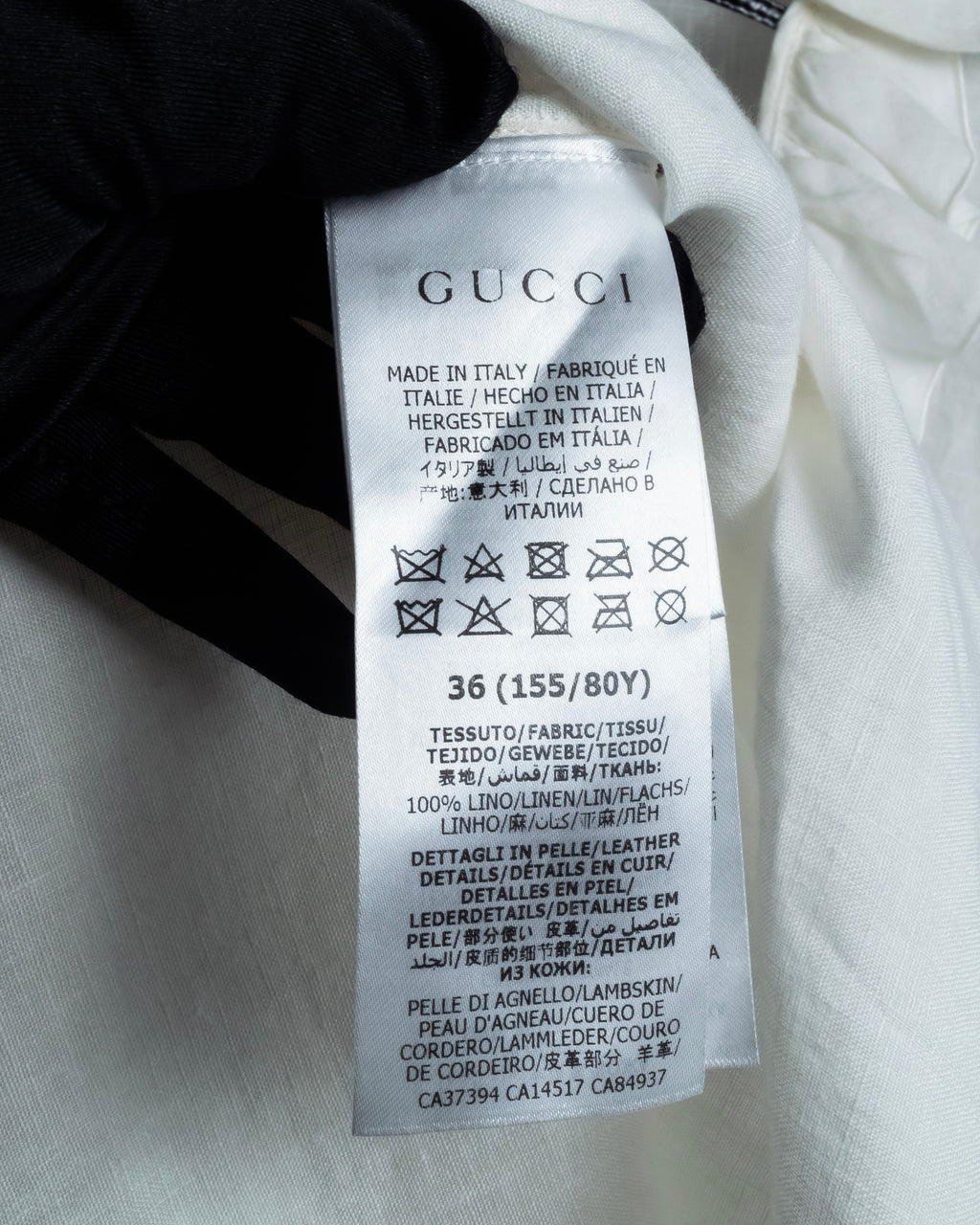 "GUCCI" Michele period ruffle round collar linen pullover shirt