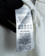 "GUCCI" Michele period ruffle round collar linen pullover shirt