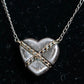 "Tiffany&Co" Chain cross heart motif silver necklace