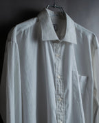 "YVES SAINT LAURENT" 1980's striped weave white shirt