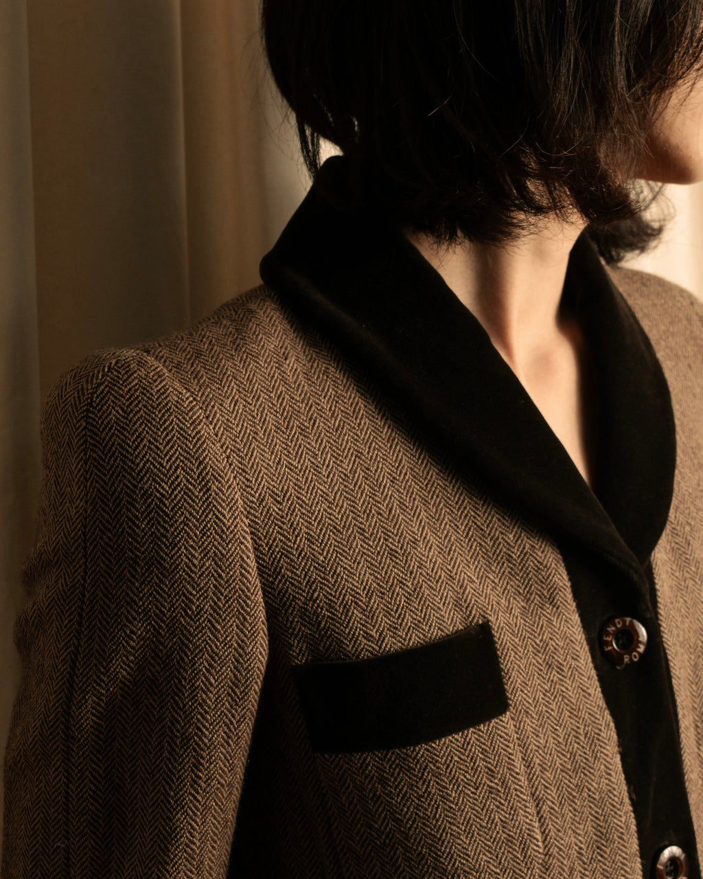 "FENDI" Velvet switching design herringbone set up