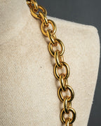 "CELINE" AVENUE MONTAIGNE 38 design gold necklace & belt