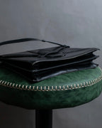 "YVES SAINT LAURENT" Crocodile embossed combination design leather bag