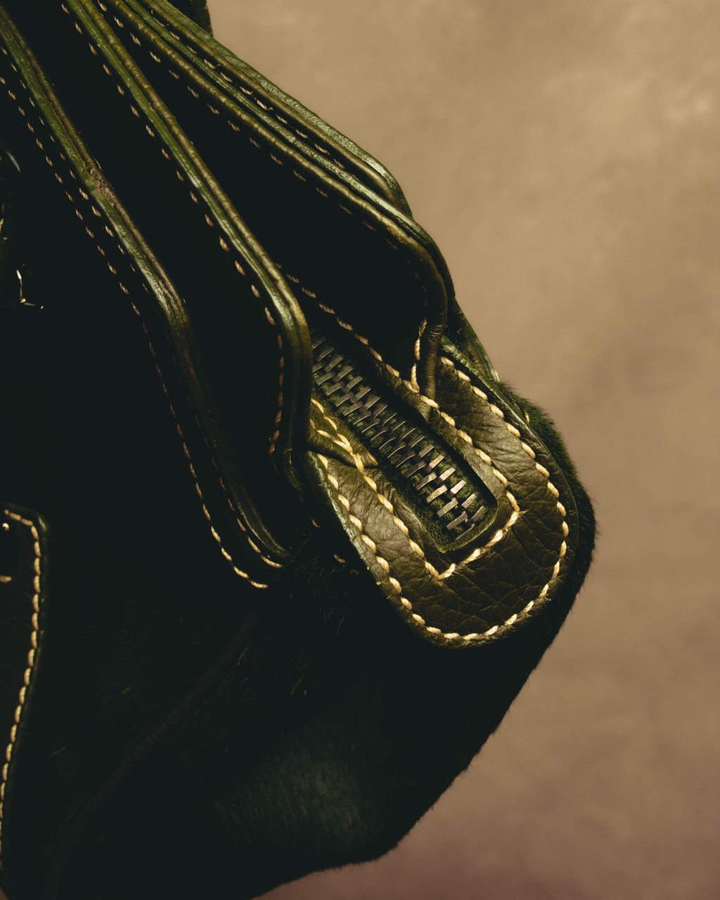 "TOD'S" 00's-10's Textured haircalf leather shoulder bag