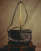 “BOTTEGA VENETA” 10’s Iridescent calfskin intrecciato trim crossbody bag