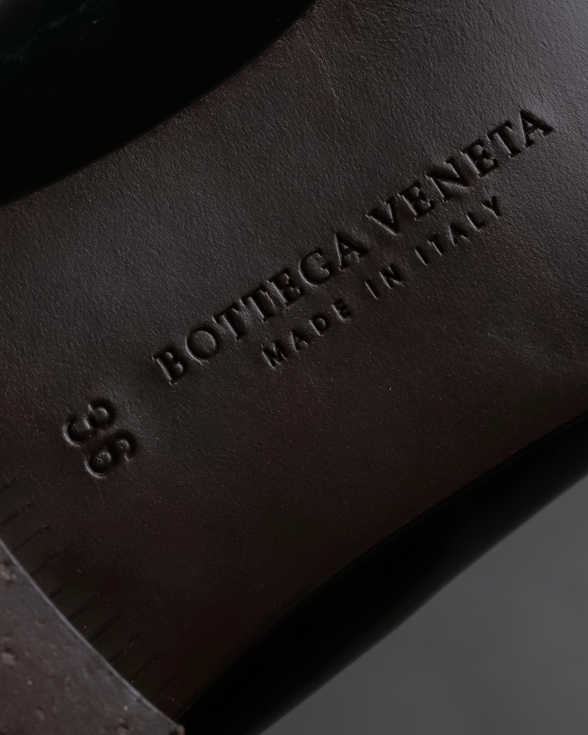 "BOTTEGA VENETA" Gradient emerald color leather loafers