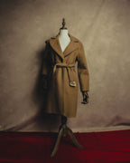 “GUCCI” 00’s-10’s Cashmere-blend leather-trimmed belted long coat