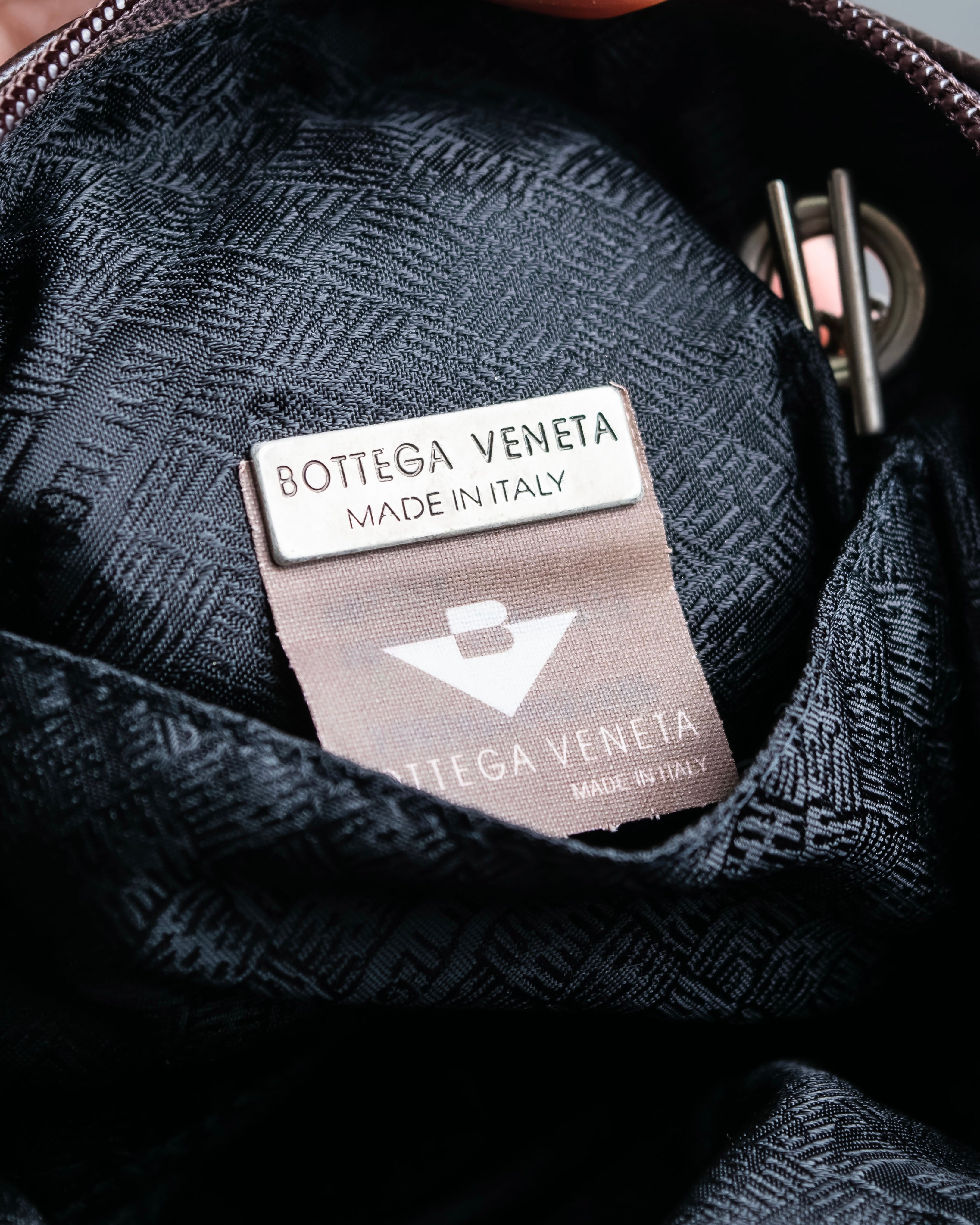 "BOTTEGA VENETA" 2way logo plate nylon bag