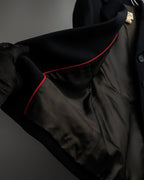 "HERMES" 90's classic detail dark blue tailored jacket