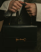 -SPECIAL- "HERMES" 60’s early sandrine box dark blue calf bit bag