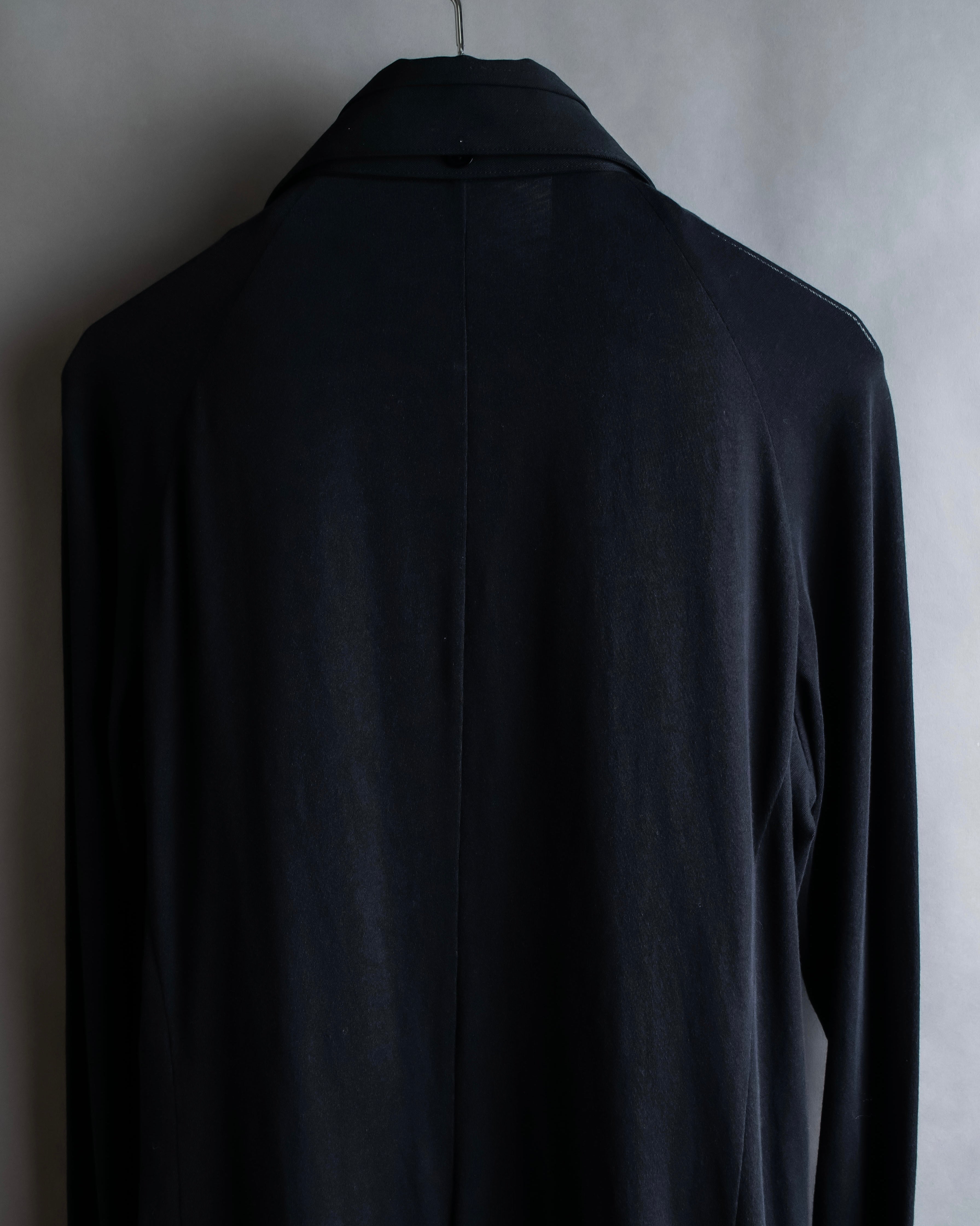 "YOHJI YAMAMOTO +NOIR" 21SS Drape panel design oversized shirt jacket