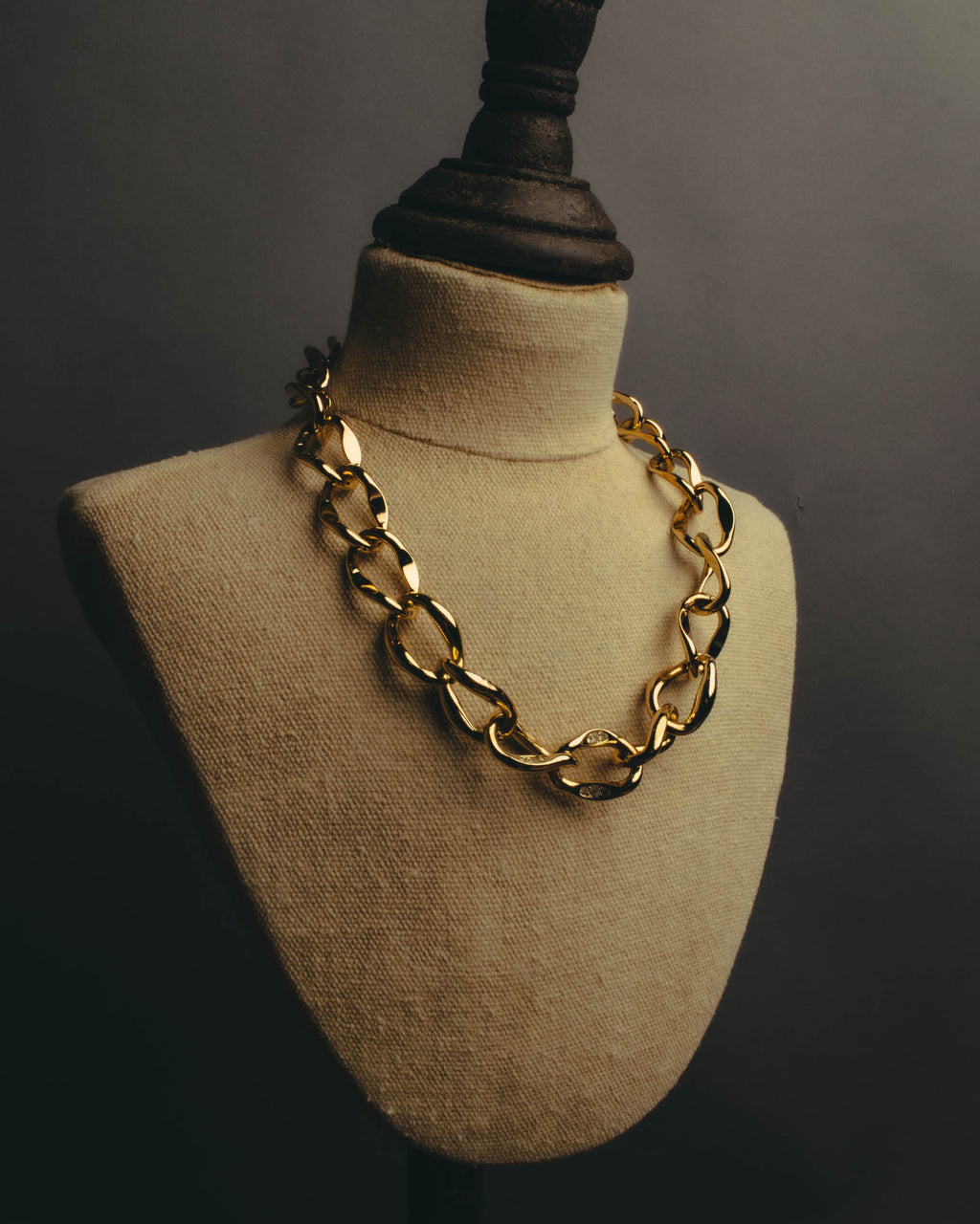 "Dior" Statement gold tone chain necklace