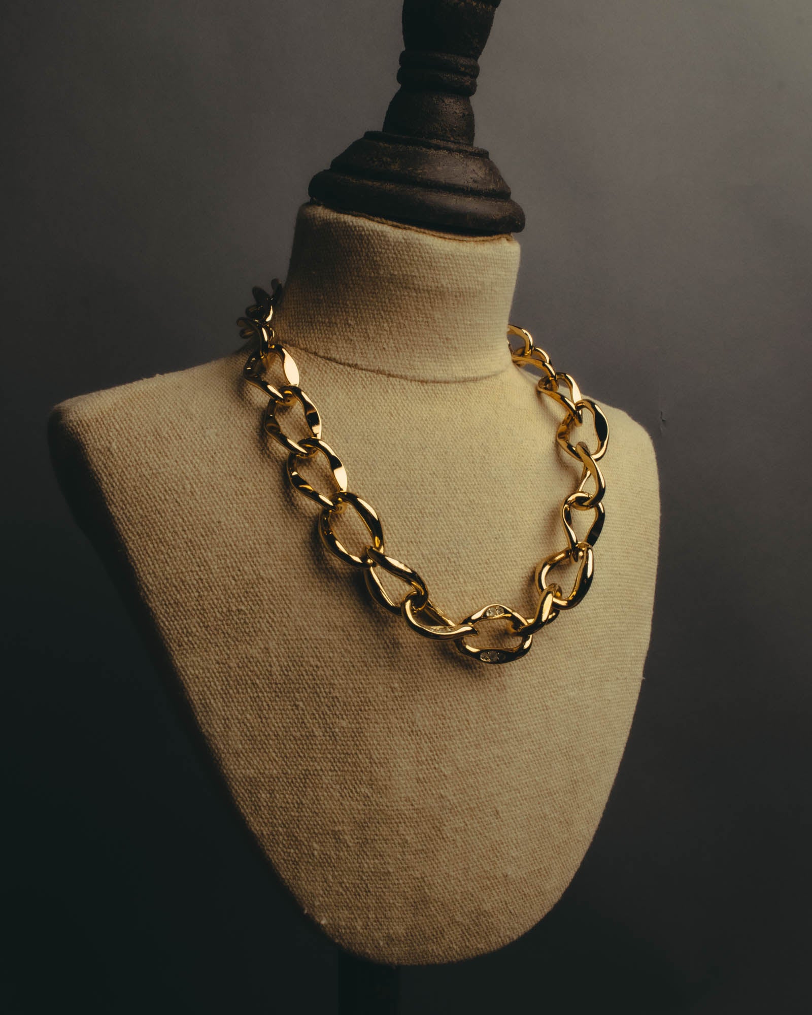 "Dior" Statement gold tone chain necklace