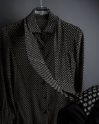 "Christian Dior PRETA PORTER" Ivory polka dot bow tie blouse