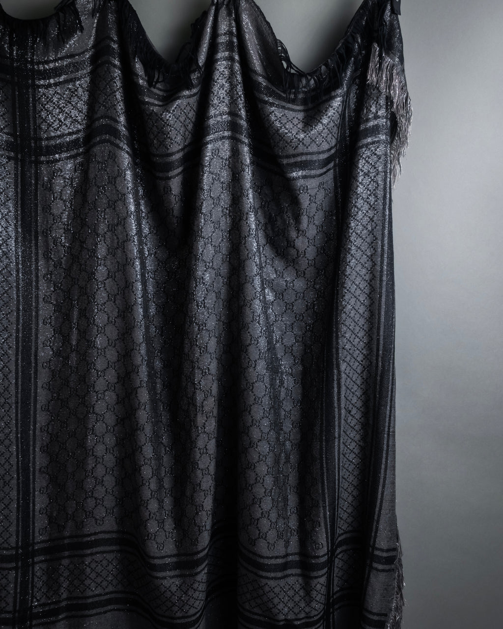 "GUCCI" GG pattern glitter blend woven large stole
