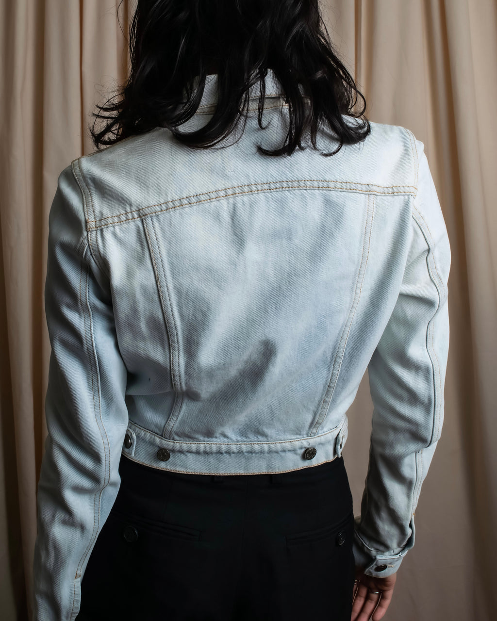 "Acne Studios" Washed light blue short denim jacket