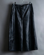 "MM6" Synthetic Leather Cut-Out Design Shorts