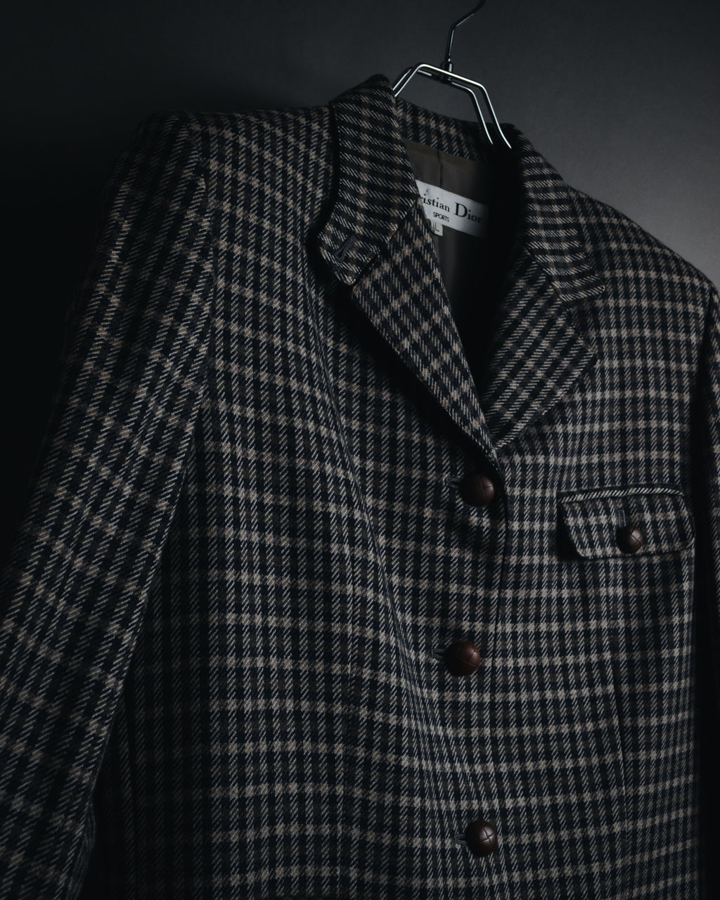 "Christian Dior SPORTS" 80’s-90’s british check tweed jacket