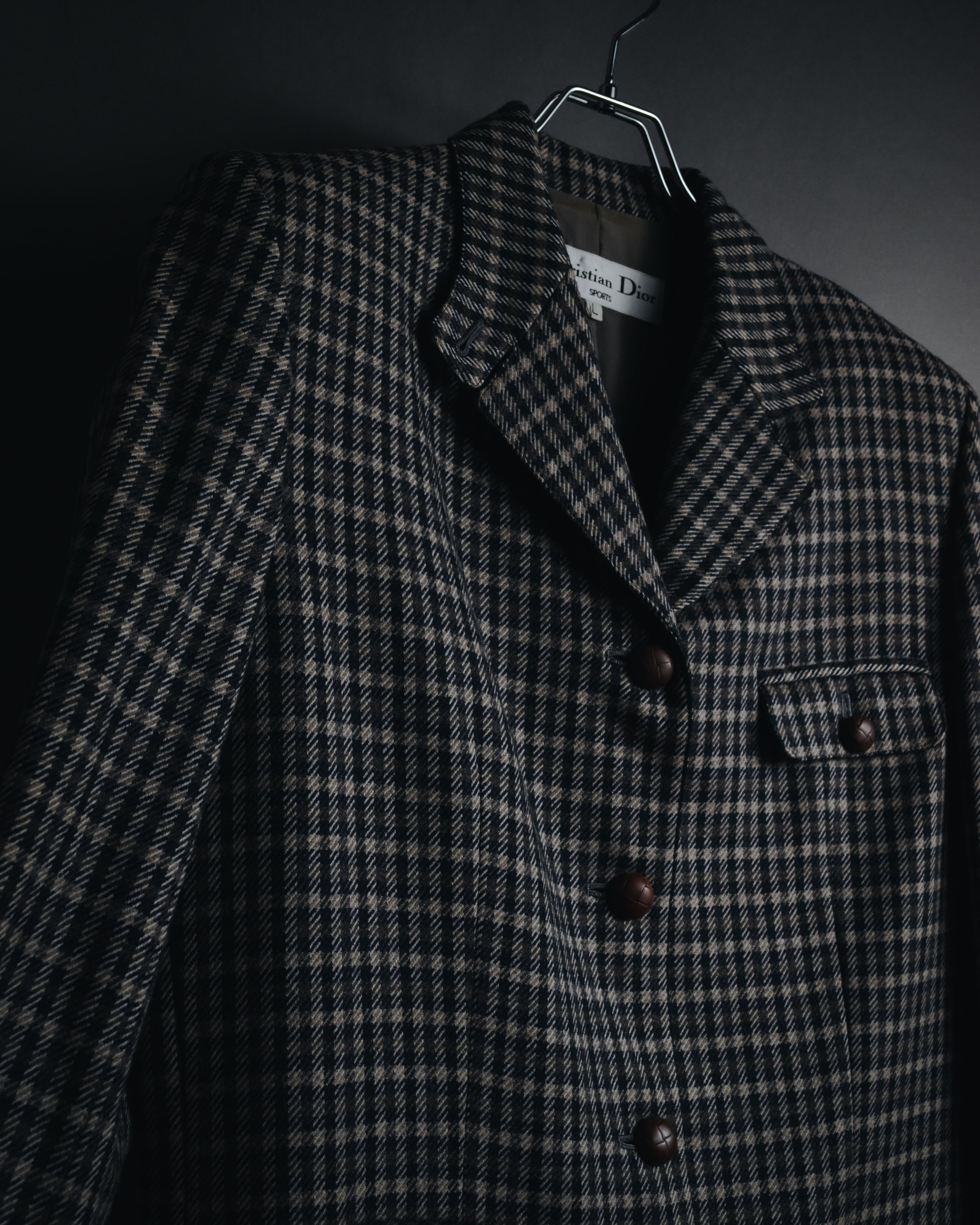 "Christian Dior SPORTS" 80’s-90’s british check tweed jacket