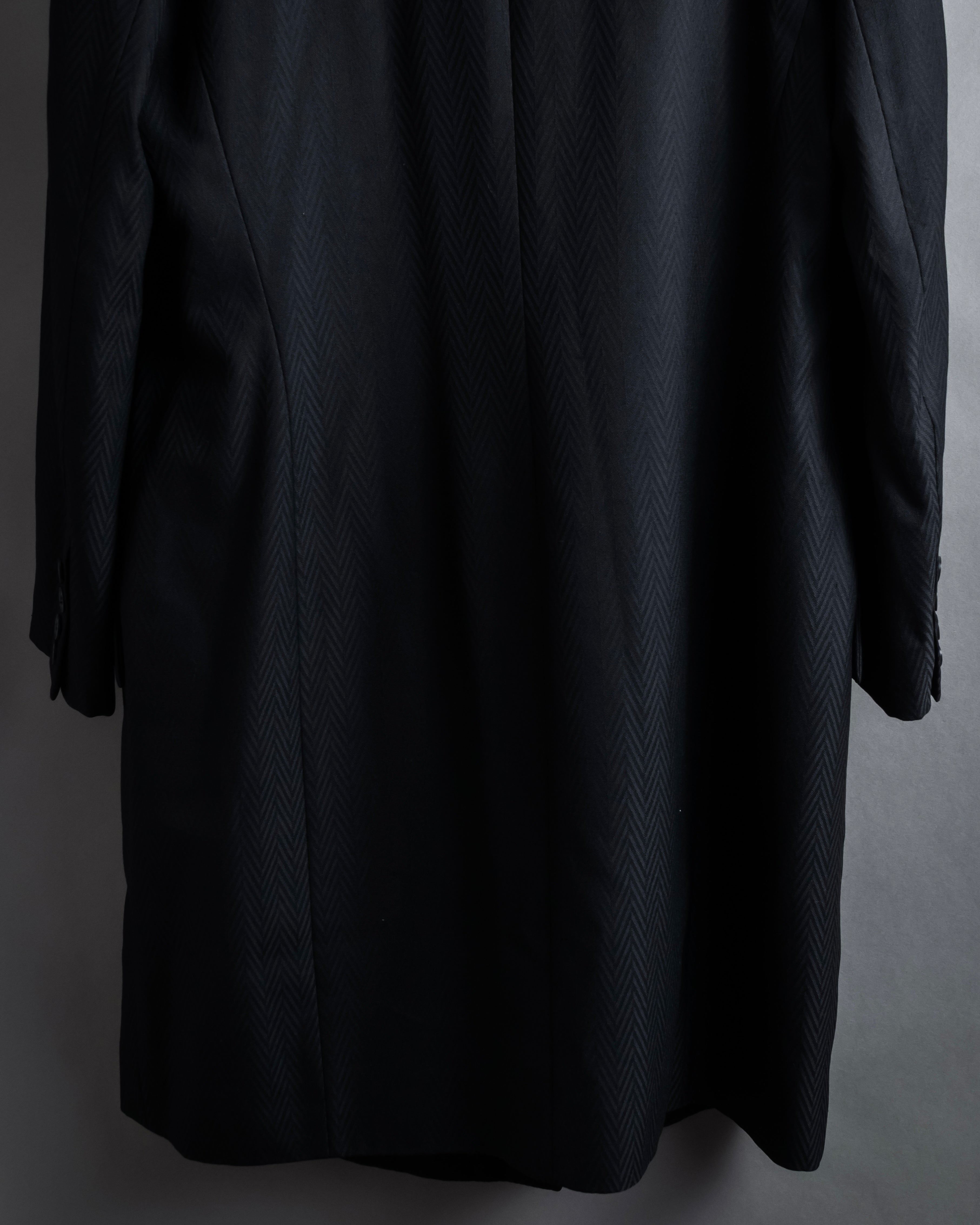 “Christian Dior” 90’s sculpted herringbone chester coat