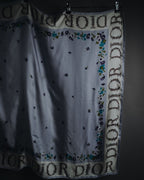 "Christian Dior" 80’s-90’s botanical dior typography silk scarf