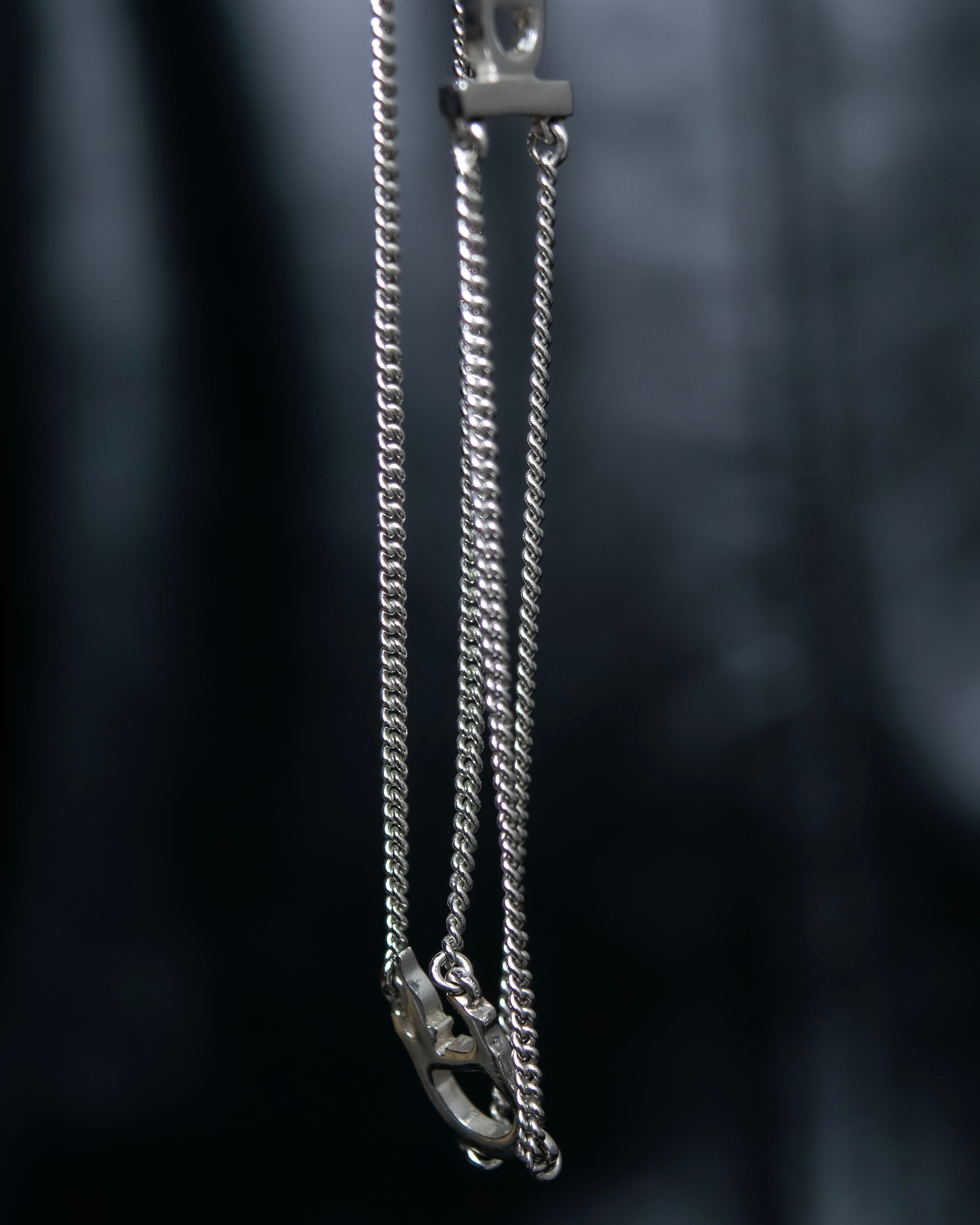 “Christian Dior” CD motif double silver chain bracelet