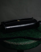 "GUCCI" 70’s-80’s Crest logo leather shoulder bag