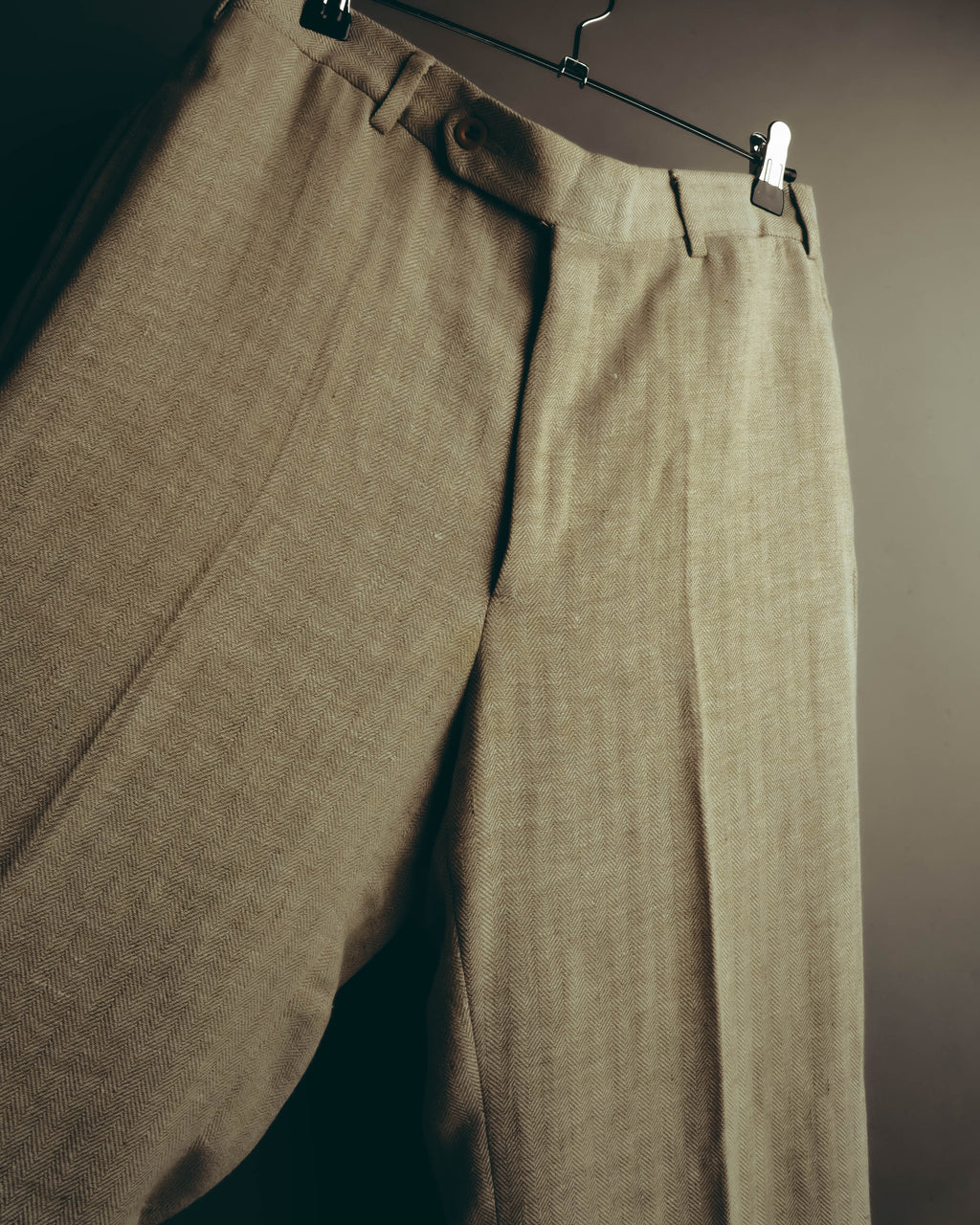 -SPECIAL- “HERMES” 80’s-90’s Herringbone linen suit set