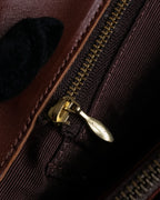 "Valentino Garavani" Reddish brown trapezoid silhouette 2way leather bag