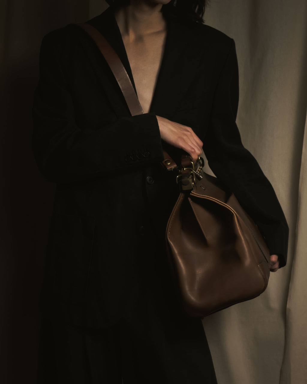 “HERZ” 2010年代-20年代 原创拿铁色皮革框架医生包