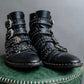 "GIVENCHY" Belt and stud design leather boots