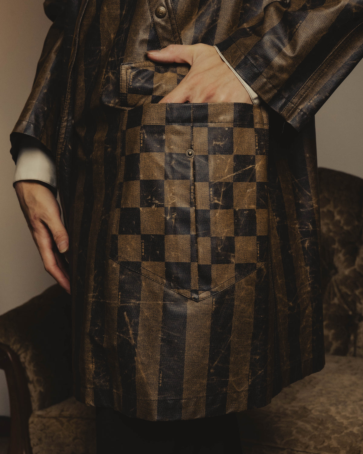"FENDI" 90's Graphic patterned long coat