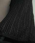 "Yves Saint Laurent" 80's-90's Metallic ribbed sleeveless knit top