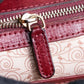 "BVLGARI" Marble motif burgundy color leather shoulder bag