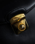 "Salvatore Ferragamo" 90's Animal motif studs design leather bag