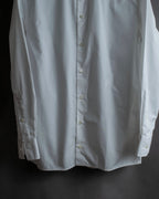 "BURBERRY" Wide collar embroidered emblem white shirt