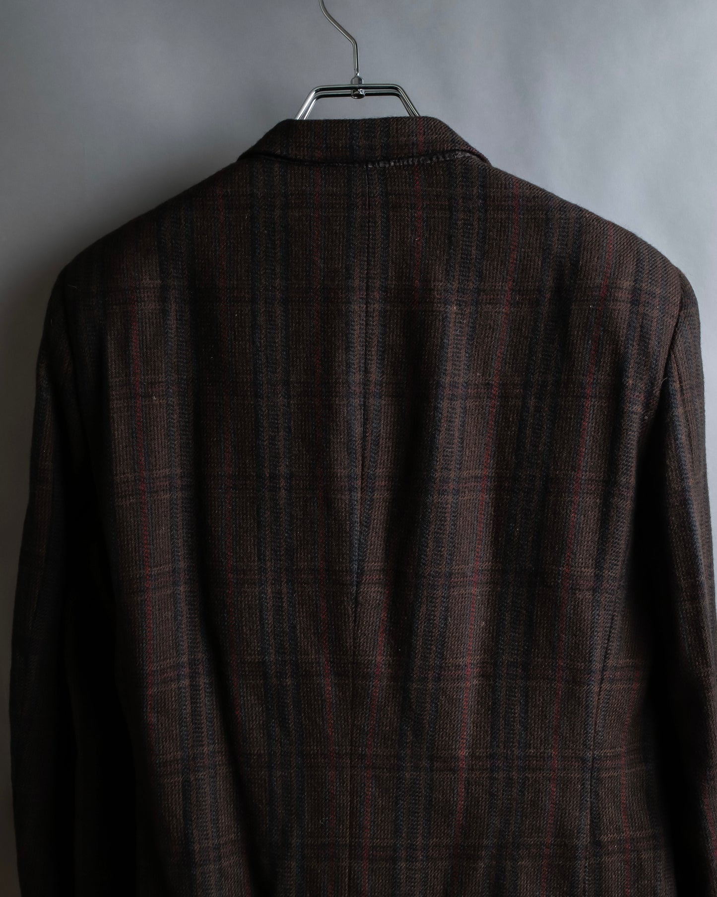 "BALENCIAGA" Checked shoulder pad box silhouette tailored jacket